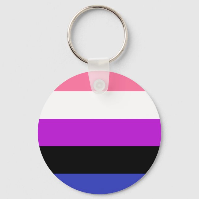 Porte-clés drapeau LGBT genderfluid (Recto)