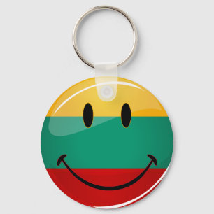 Porte-clés Drapeau lituanien souriant rond
