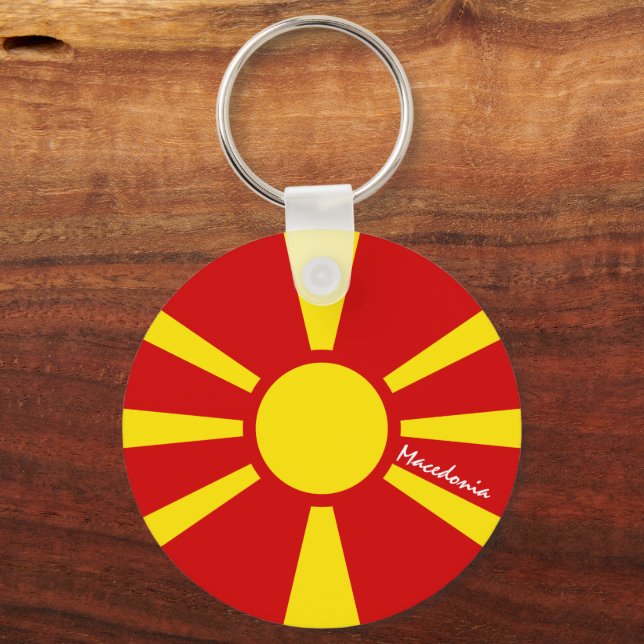 Porte-clés Drapeau macédonien & patriotes macédoniens / sport (Recto)