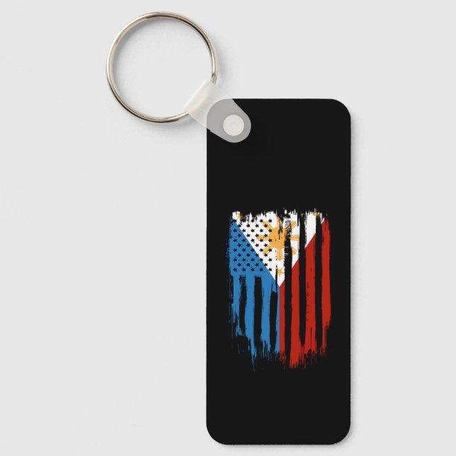 Porte-clés Drapeau mi-américain mi-philippin Philippines (Recto)