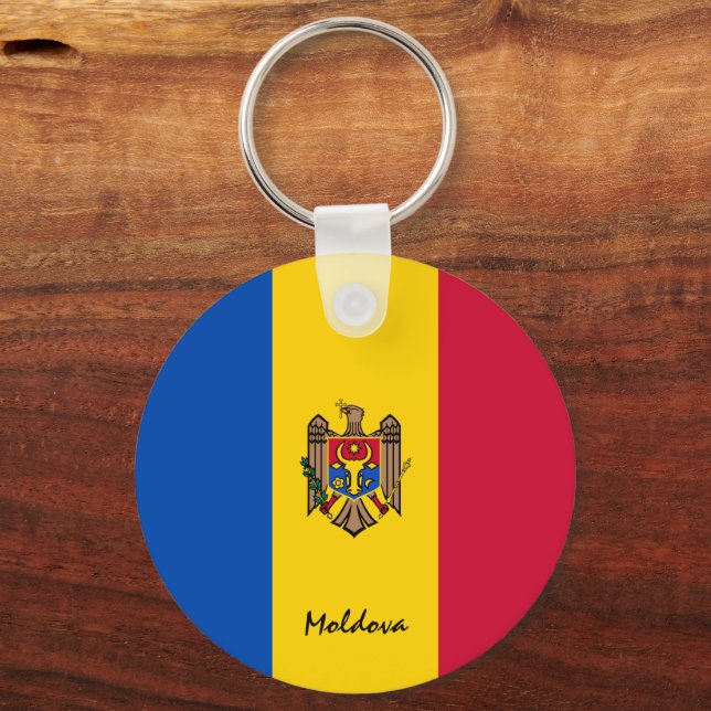Porte-clés Drapeau moldave & vacances Moldavie, patriotes / s (Recto)