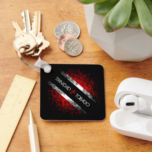 Porte-clés Drapeau Motif de point de Trinité-et-Tobago (Bureau)