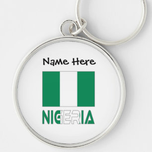 Porte-clés Drapeau nigérian Nigeria Personnalisation noire