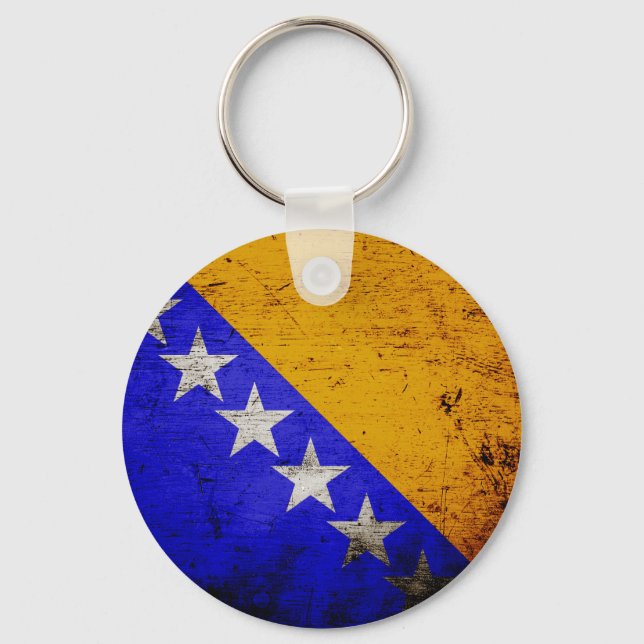 Porte-clés Drapeau noir de Bosnie-Herzégovine (Recto)
