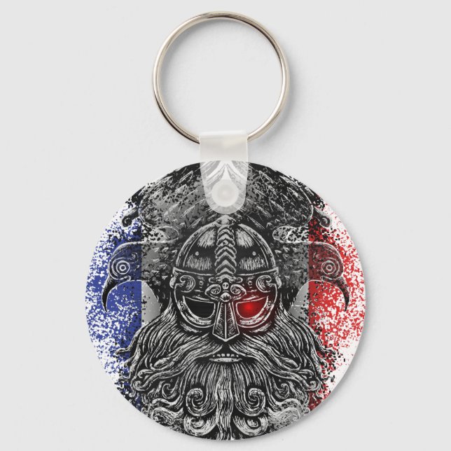 Porte-clés Drapeau Odin ravens épées Viking Mythologie (Recto)