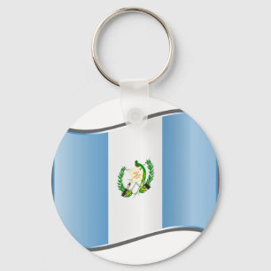 Porte-clés Drapeau ondulé du Guatemala