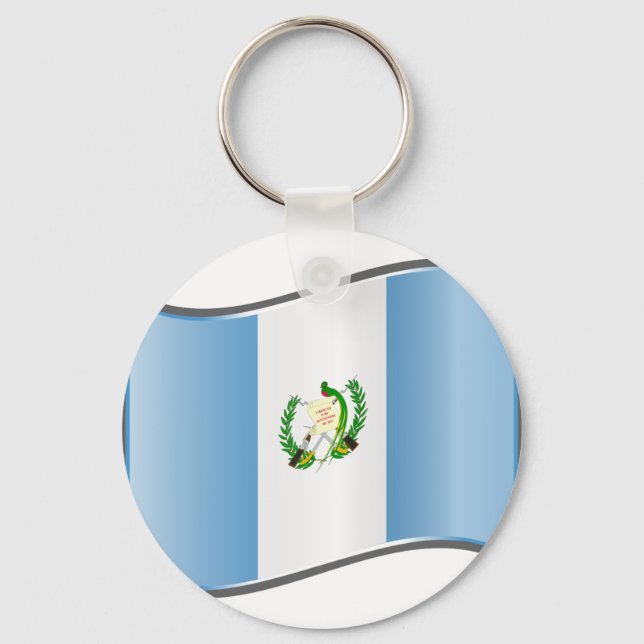Porte-clés Drapeau ondulé du Guatemala (Recto)