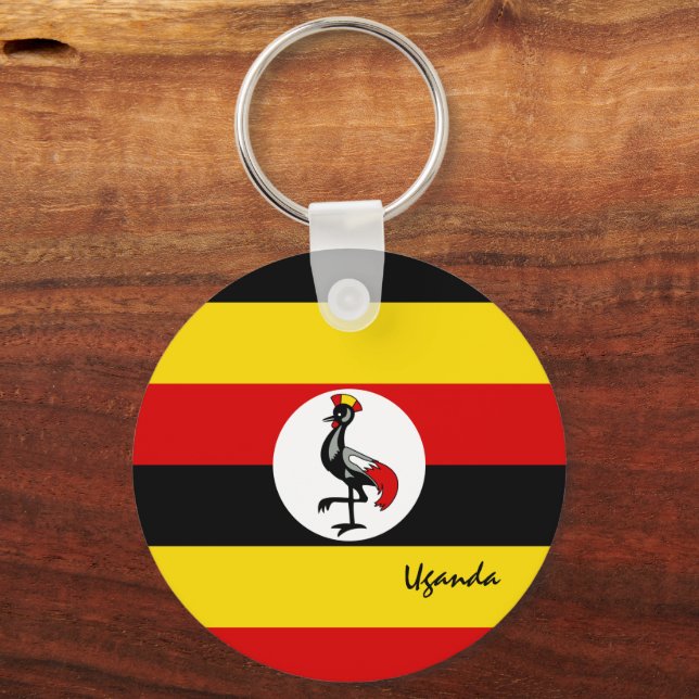 Porte-clés Drapeau ougandais et vacances en Ouganda, patriote (Recto)