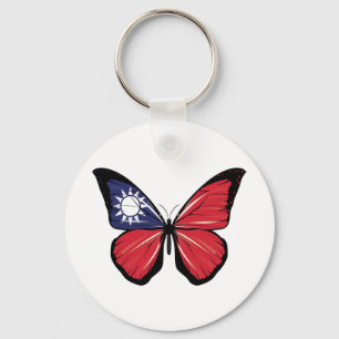Porte-clés Drapeau papillon de Taïwan