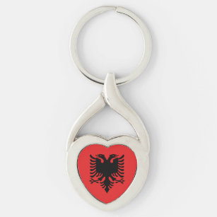 Porte clé en métal Drapeau Albanie Culture 