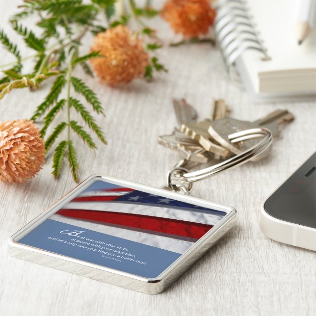 Porte-clés Drapeau patriotique américain (Côté)