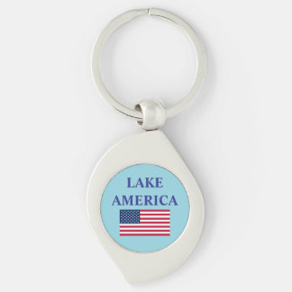 Porte-clés Drapeau patriotique américain Lake America