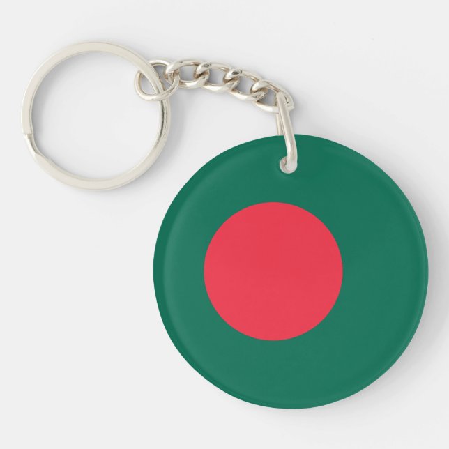 Porte-clés drapeau patriotique bangladais (Devant)