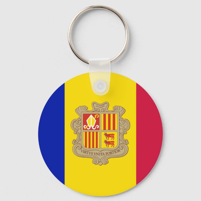 Porte-clés Drapeau patriotique d'Andorre (Recto)
