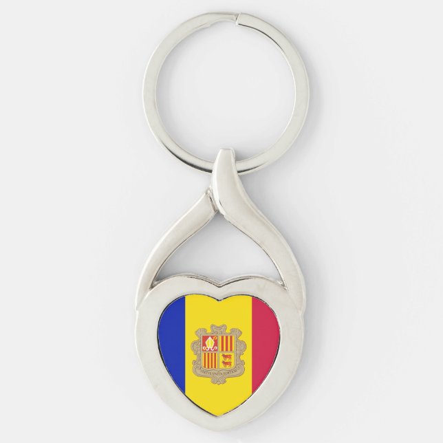 Porte-clés Drapeau patriotique d'Andorre (Devant)