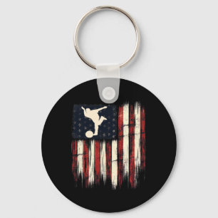 Porte-clés Drapeau Patriotique Distressed Cadeau Pour Hommes