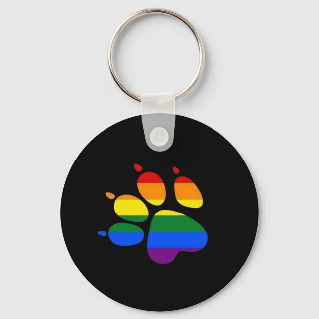 Porte-clés Drapeau Paw Pride LGBT (Recto)