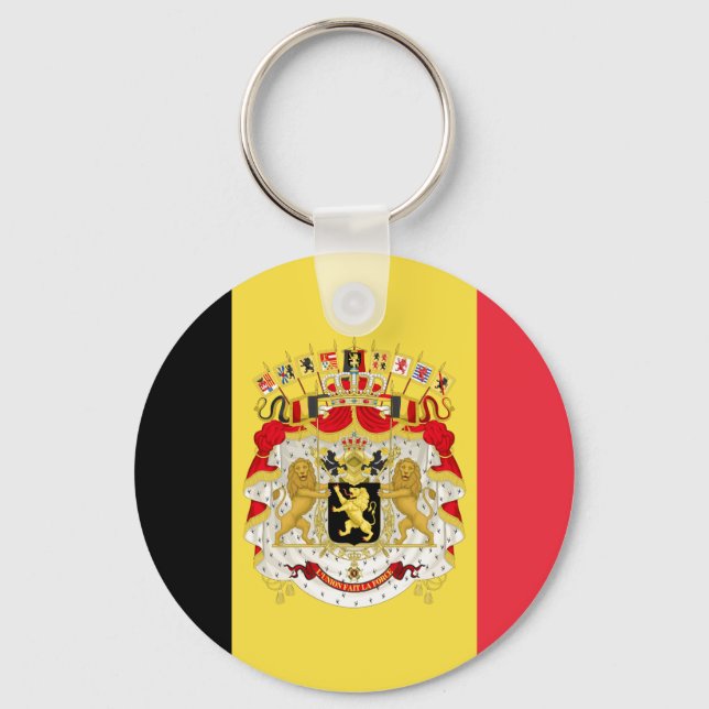 Porte-clés Drapeau personnalisé de Belgique Rouge Jaune Noir (Recto)