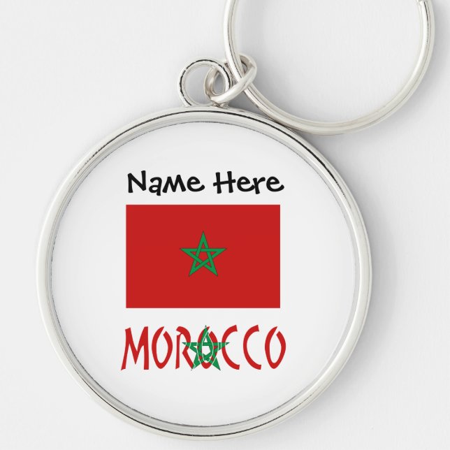 Porte-clés Drapeau personnalisé du Maroc  (Devant)