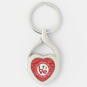 Porte-clés Drapeau personnalisé LOVE Rouge Irlande