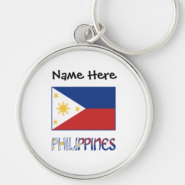 Porte-clés Drapeau philippin philippin personnalisé (Devant)