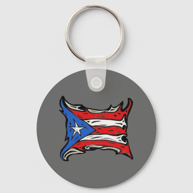Porte-clés Drapeau Porto Rico de Reggaeton (Recto)