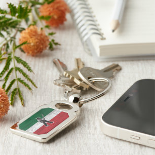 Porte-clés Drapeau Québec et Patriote Henri Julien érodé