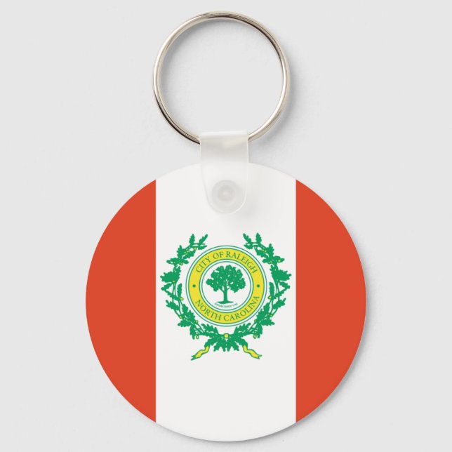 Porte-clés Drapeau Raleigh, Caroline du Nord (Recto)