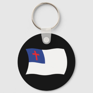 Porte-clés drapeau religion chrétienne