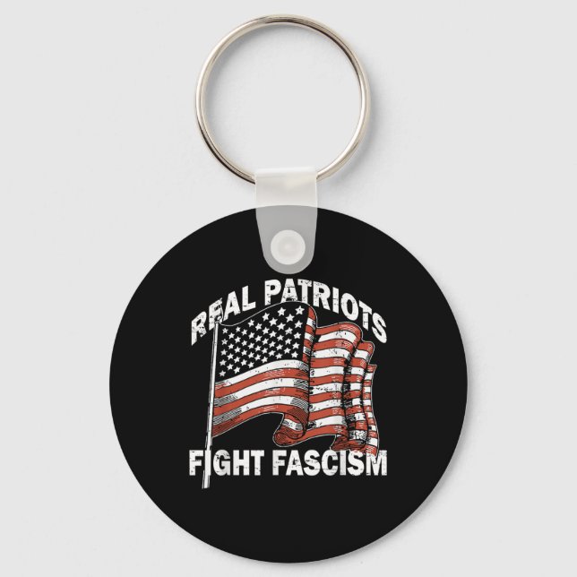 Porte-clés Drapeau Rétro Usa Drôle De Véritables Patriotes Se (Recto)