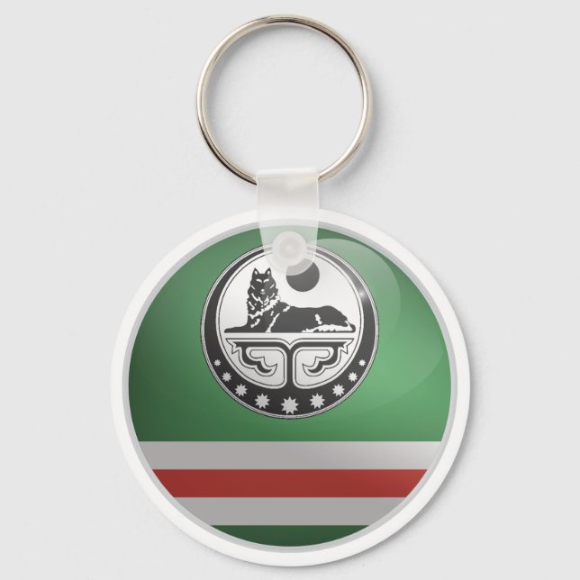 Porte-clés Drapeau rond tchétchène (Recto)
