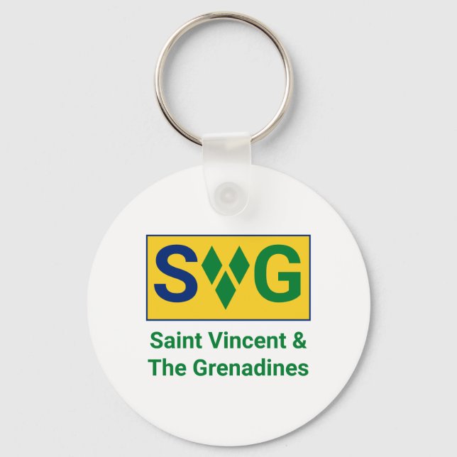 Porte-clés Drapeau Saint-Vincent-et-les Grenadines Vincy (Recto)