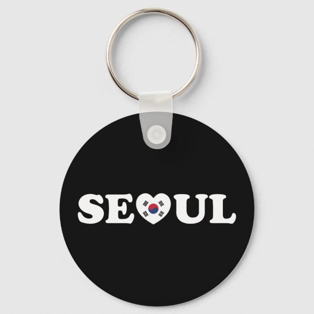 Porte-clés Drapeau Seoul Love Heart Taegeukgi (Recto)