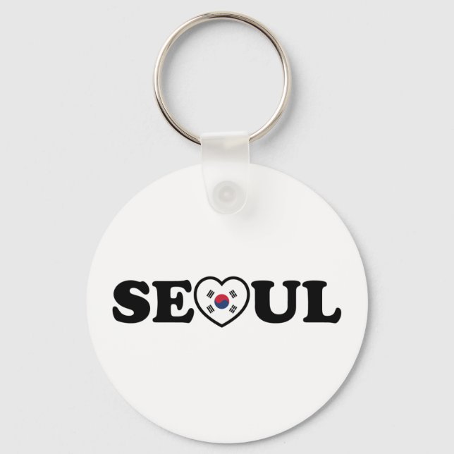 Porte-clés Drapeau Seoul Love Heart Taegeukgi (Recto)