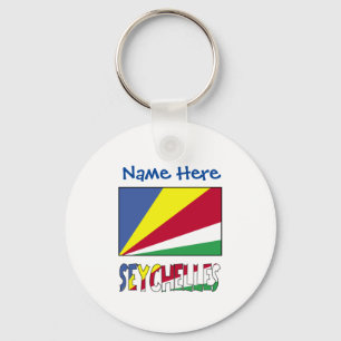 Porte-clés Drapeau seychellois Seychelles Bleu Personnalisati