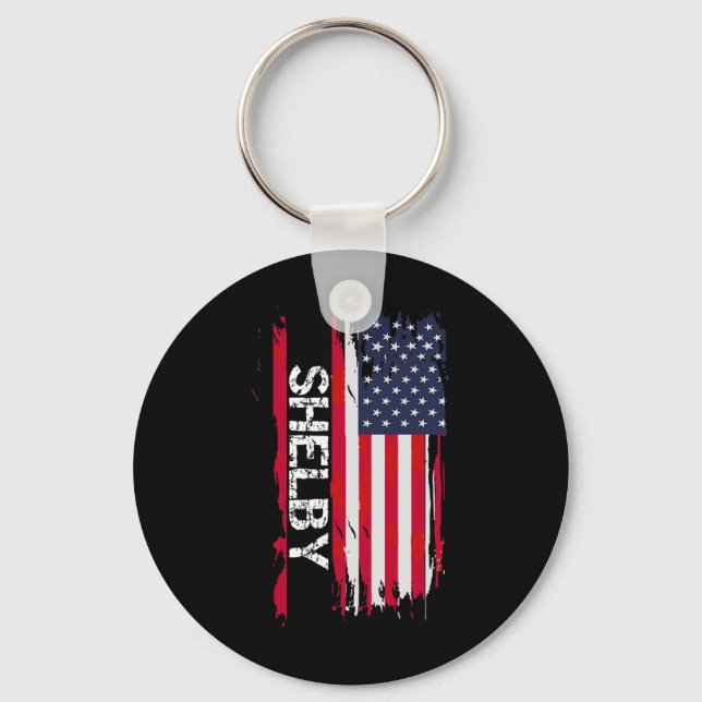 Porte-clés Drapeau Shelby Amérique  (Recto)