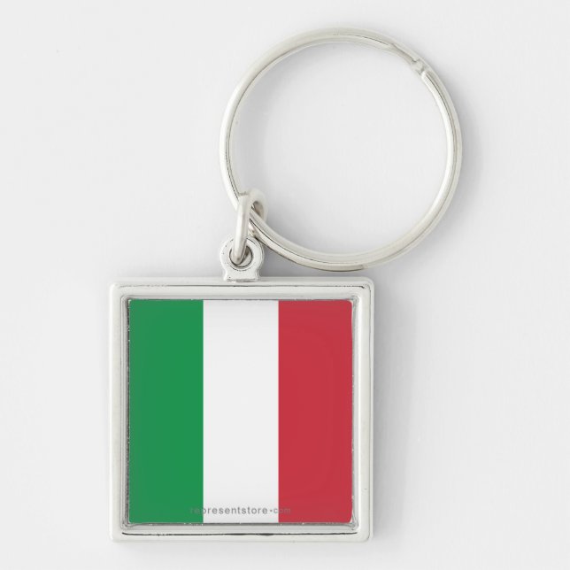 Porte-clés Drapeau simple de l'Italie (Devant)