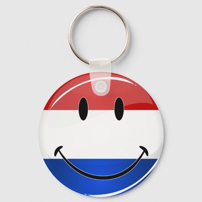 Porte-clés Drapeau souriant Holland Pays-Bas (Recto)