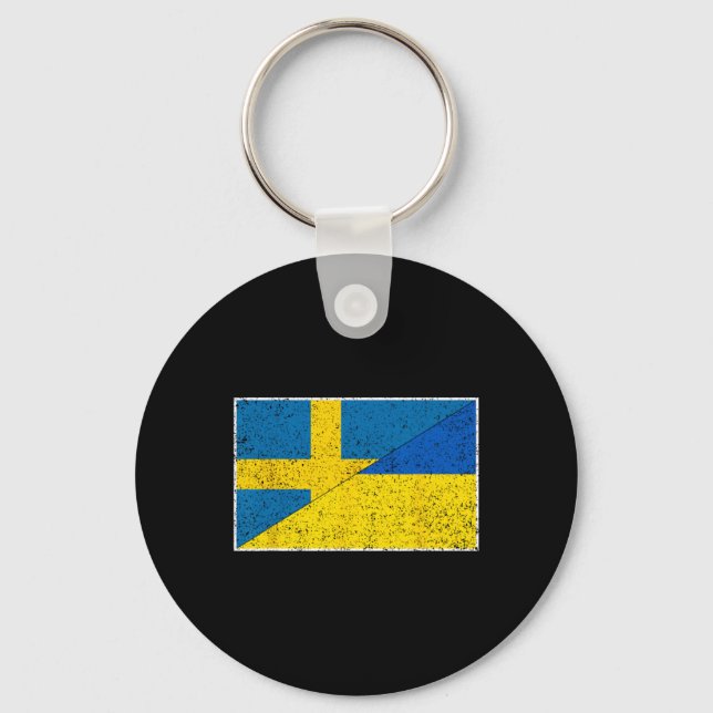 Porte-clés Drapeau Suède Ukraine Nationalité suédoise ukraini (Recto)