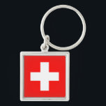 Porte-clés Drapeau Suisse<br><div class="desc">Drapeau de la Suisse: "Unus pro omnibus,  omnes pro uno" → Un pour tous,  tous pour un!</div>