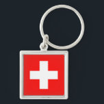 Porte-clés Drapeau Suisse<br><div class="desc">Drapeau de la Suisse: "Unus pro omnibus,  omnes pro uno" → Un pour tous,  tous pour un!</div>