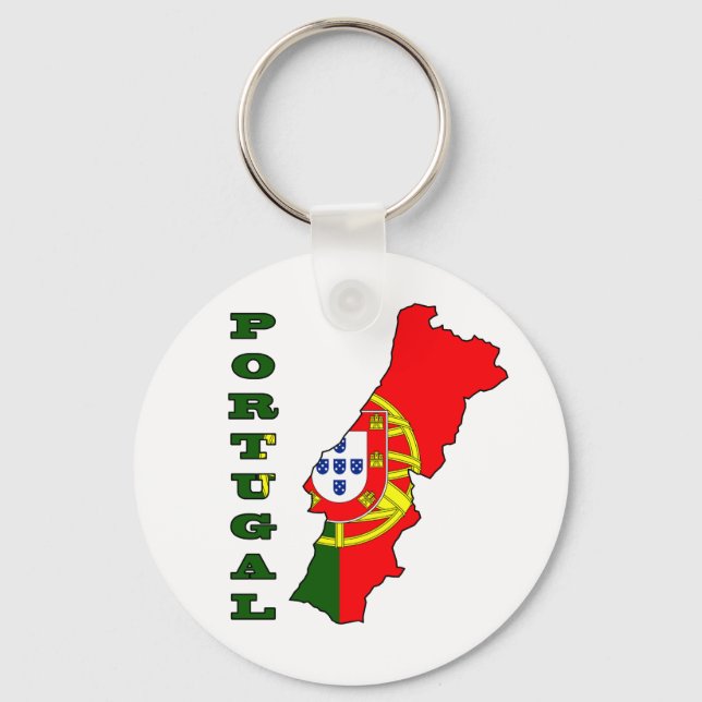 Porte-clés Drapeau sur la carte du Portugal (Recto)
