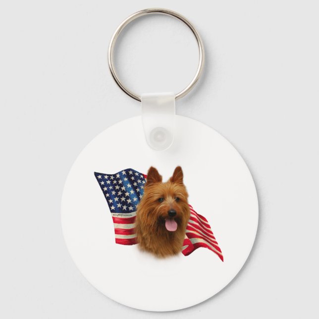 Porte-clés Drapeau Terrier australien (Recto)