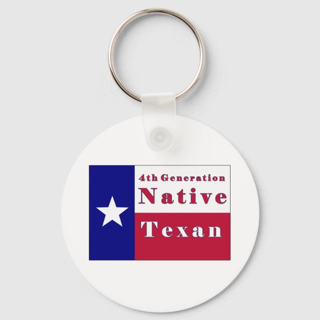 Porte-clés Drapeau texan natif de 4e génération (Recto)