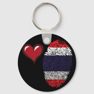 Porte-clés Drapeau thaïlandais d'empreinte digitale de