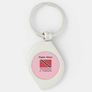 Porte-clés Drapeau trinidadien de Trinité-et-Tobago noir Pers