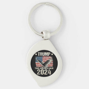 Porte-clés drapeau Trump 2024 reprenons l'Amérique hommes fem