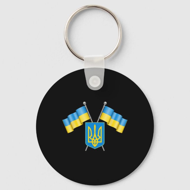 Porte-clés Drapeau Ukraine Emblème Blason Armes Emblème natio (Recto)