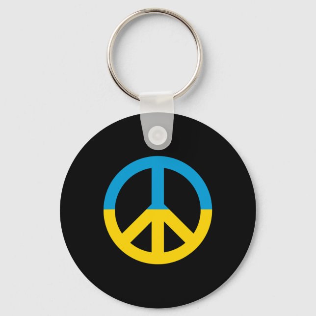 Porte-clés Drapeau Ukraine Signe de Paix  (Recto)