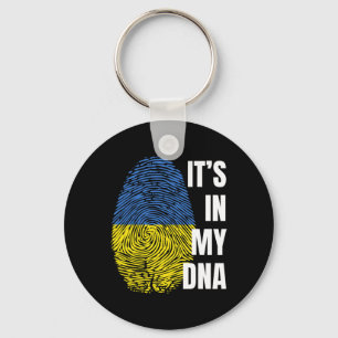 Porte-clés Drapeau ukrainien Empreinte digitale ADN Ukraine